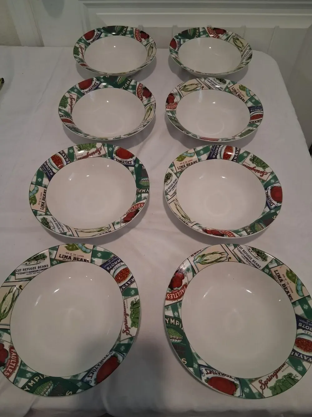 Set of 8 Vintage 1994 Fitz & Floyd Omnibus Habitat Americana Soup Bowls
